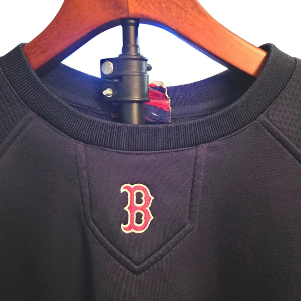 MLB Majestic Therma Base Pullover Mens 2XL Blue Boston Red Sox Long Sleeve *READ